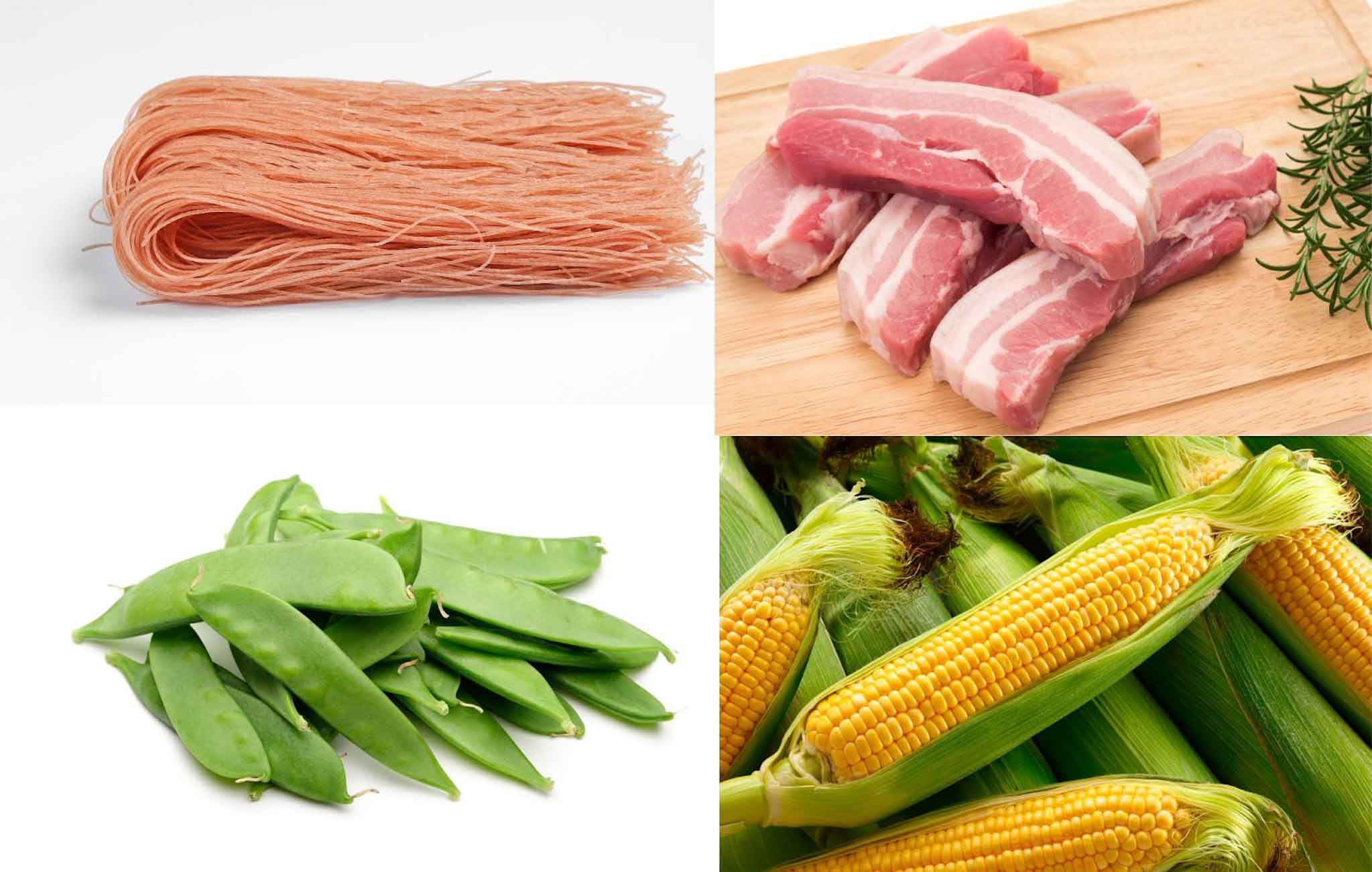 Nguyên liệu làm phở gạo lứt trộn